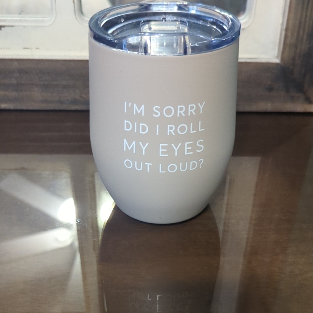 Kirklands Tan Mug with Humorous Quote